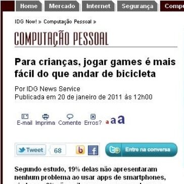 Para crianças, jogar games é mais fácil do que andar de bicicleta – IDG Now