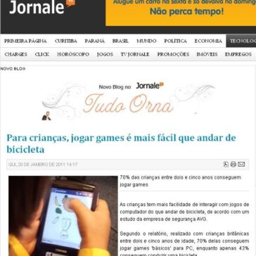 Para crianças, jogar games é mais fácil que andar de bicicleta – Jornale