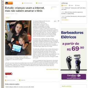 Estudo: crianças usam a internet, mas não sabem amarrar o tênis – Terra