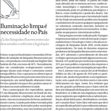 Iluminação limpa é necessidade no País – DCI – Páginas C6