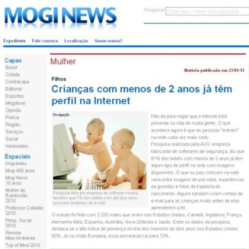 Crianças com menos de 2 anos já têm perfil na Internet – Mogi News