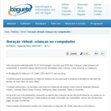 Geração virtual: crianças no computador – Baguete