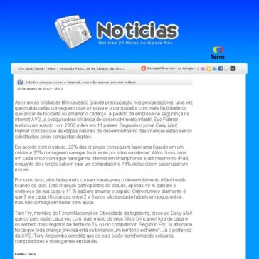 Estudo: crianças usam a internet, mas não sabem amarrar o tênis – Galera Rox