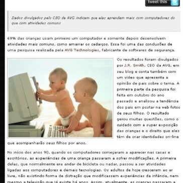69% das crianças têm como primeira atividade o uso de um computador – Over BR