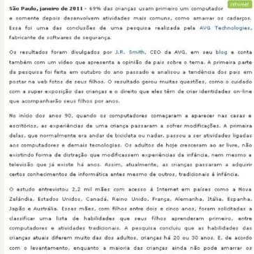 69% das crianças têm como primeira atividade o uso de um computador – PC Project