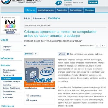 Crianças aprendem a mexer no computador antes de saber amarrar o cadarço – Administradores