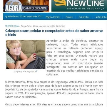 Crianças usam celular e computador antes de saber amarrar o tênis – Agora Campo Grande