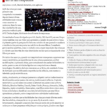69% das crianças têm como primeira atividade o uso de um computador – Correio do Brasil