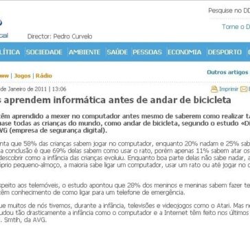 Crianças aprendem informática antes de andar de bicicleta – Diário Digital