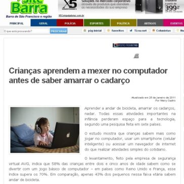 Crianças aprendem a mexer no computador antes de saber amarrar o cadarço – Site Barra