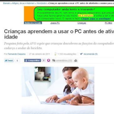 Crianças aprendem a usar o PC antes de atividades comuns para a idade – Baixaki