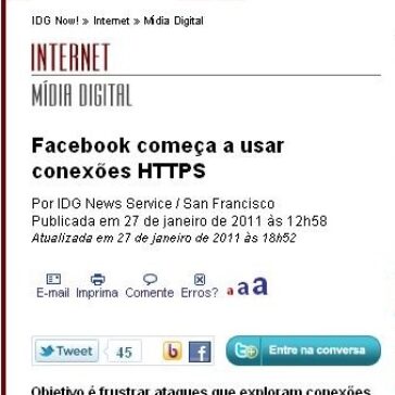Facebook começa a usar conexões HTTPS – IDG Now