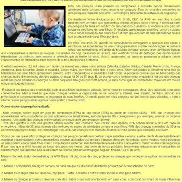 69% das crianças têm como primeira atividade o uso de um computador – MixNews