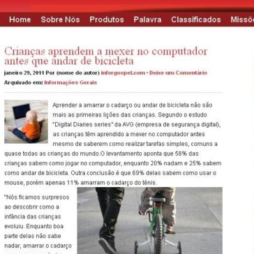Crianças aprendem a mexer no computador antes que andar de bicicleta – O Diário