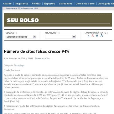 Número de sites falsos cresce 94% – Jornal da Tarde Online