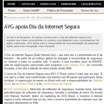 AVG apoia Dia da Internet Segura – OverBR