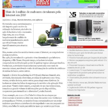 Mais de 1 milhão de malwares circularam pela Internet em 2010 – Correio do Brasil
