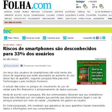 Riscos de smartphones são desconhecidos para 33% dos usuários – Folha.com