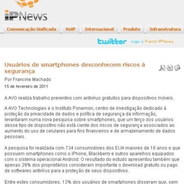 Usuários de smartphones desconhecem riscos à segurança  – IPNews