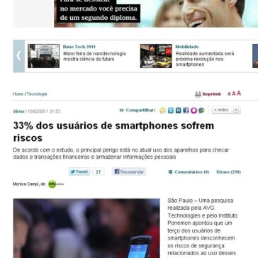 33% dos usuários de smartphones sofrem riscos – Portal Exame