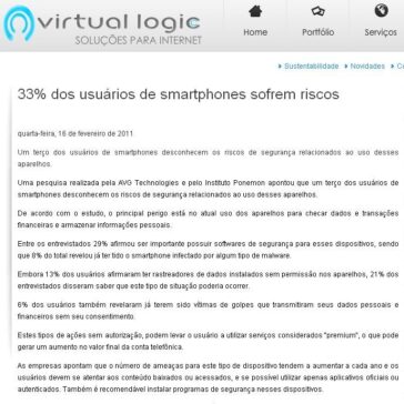 33% dos usuários de smartphones sofrem riscos – Virtual Logic