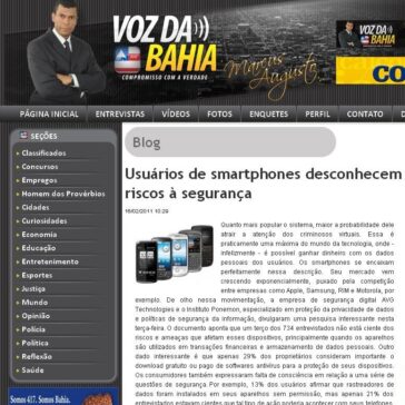 Usuários de smartphones desconhecem riscos à segurança – Voz da Bahia