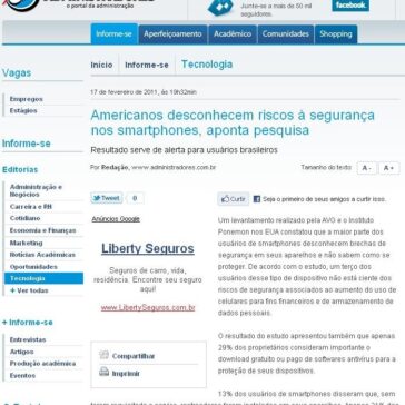 Americanos desconhecem riscos à segurança nos smartphones, aponta pesquisa – Administradores