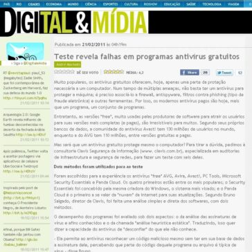 Teste revela falhas em programas antivírus gratuitos – O Globo Online