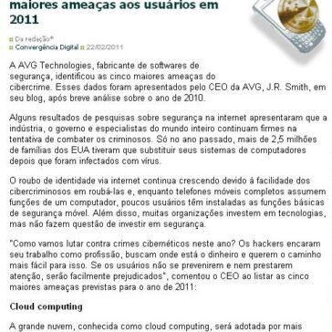 Segurança: Conheça as cinco maiores ameaças aos usuários em 2011 – Convergência Digital