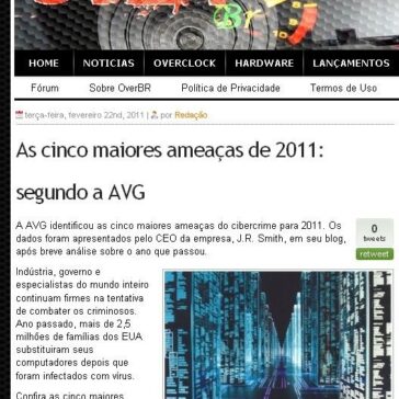 As cinco maiores ameaças de 2011: segundo a AVG – OverBR