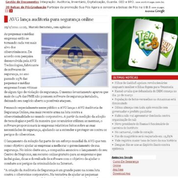 AVG lança auditoria para segurança online – Correio do Brasil