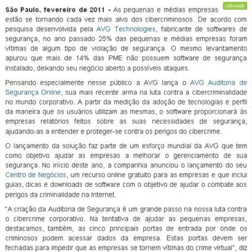 AVG lança auditoria para segurança online – PC Project