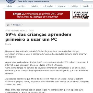 69% das crianças aprendem primeiro a usar um PC – Fatimanews