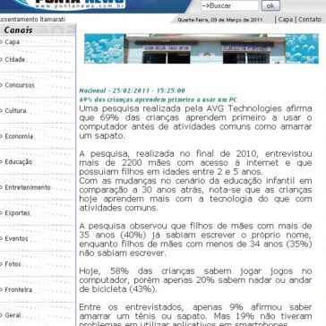 69% das crianças aprendem primeiro a usar um PC – Ponta News