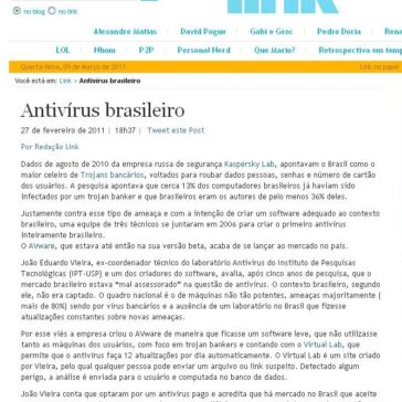 Antivírus brasileiro – Link (Estadão)