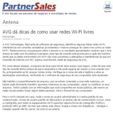 AVG dá dicas de como usar redes Wi-Fi livres – Partner Sales