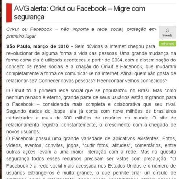 AVG alerta: Orkut ou Facebook ? Migre com segurança – PC Project