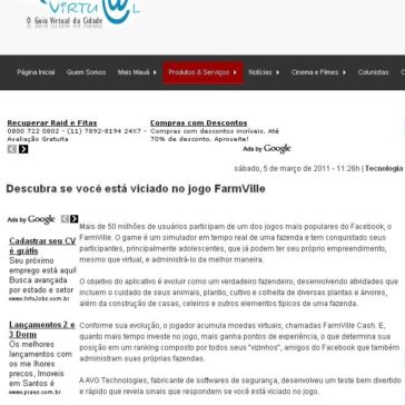 Descubra se você está viciado no jogo FarmVille – Mauá Virtual