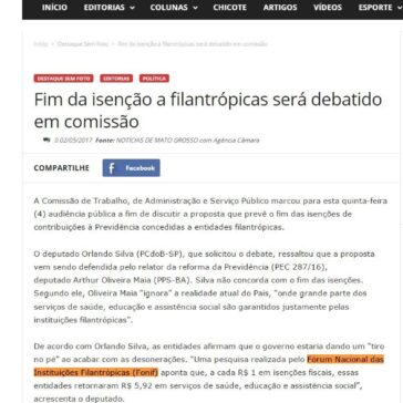 Fim da isenção a filantrópicas será debatido em comissão – Notícias de Mato Grosso