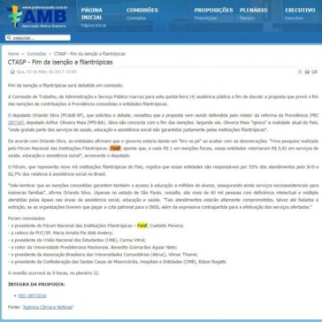 CTASP – Fim da isenção a filantrópicas – Associação Médica brasileira