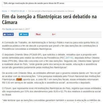 Fim da isenção a filantrópicas será debatido na Câmara – Saúde Jur