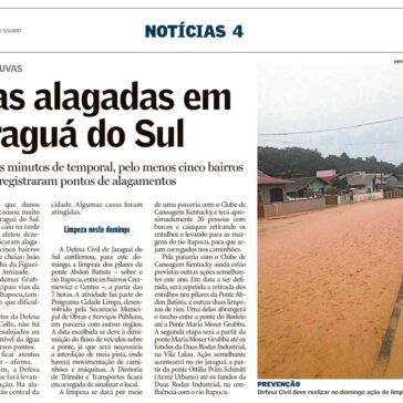 Ruas alagadas em Jaraguá do Sul – A Notícia