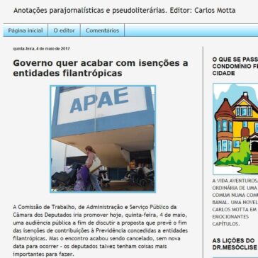 Governo quer acabar com isenções a entidades filantrópicas – Segundo Clichê