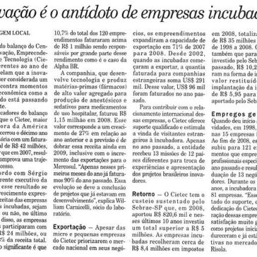 Inovação é o antídoto de empresas incubadas – Jornal – Diario do Comercio – Página 14