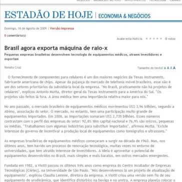 Brasil agora exporta máquina de raio-x – Site – Estadão
