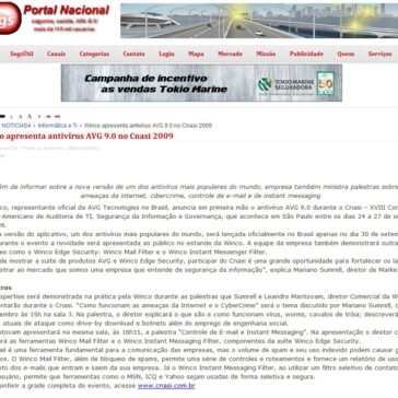 Winco apresenta antivírus AVG 9.0 no Cnasi 2009 – Site – Segs
