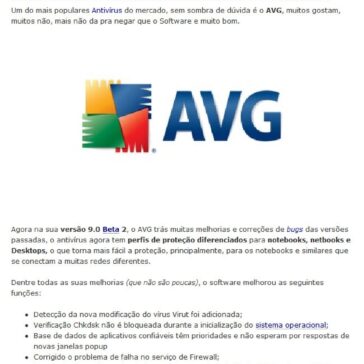 AVG 9.0 Beta 2 – Tutorial de Instalação e Download – Site – Todo Espaço