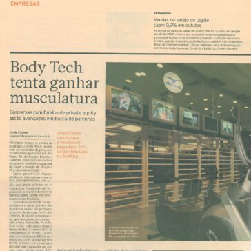 Body Tech tenta ganhar musculatura -Jornal – Brasil Econômico – Páginas 28 e 29