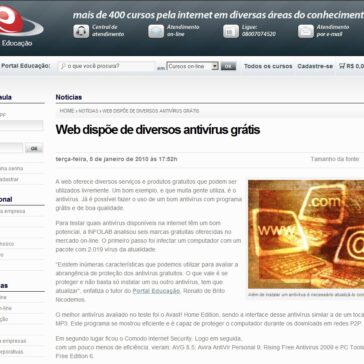 Web dispõe de diversos antivírus grátis – Site – Portal Educação