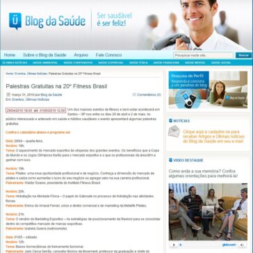 Palestras Gratuitas na 20º Fitness Brasil – Blog da Saúde